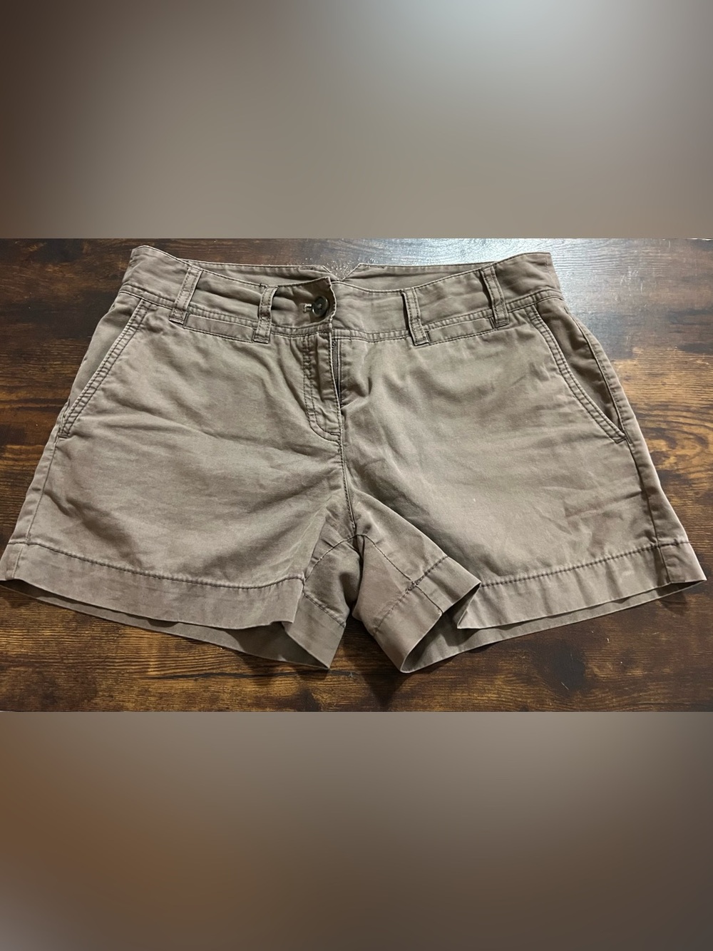 Women's Casual Cotton Blend Shorts in Brown P22.1